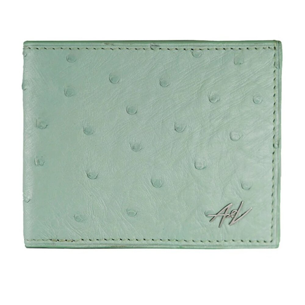 Fresh Mint Authentic Ostrich Leather Wallet – Luxury - Picture 3 of 5